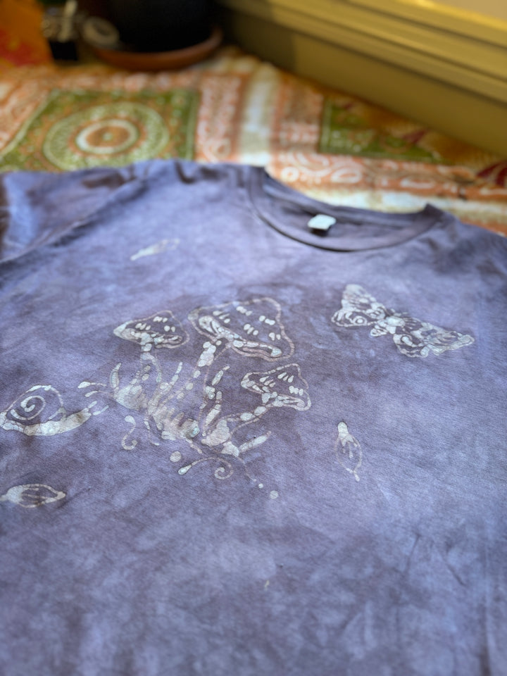 Pre-Order - Twilight Garden Batik, Handcrafted Slow Made Organic Long Sleeve Tee