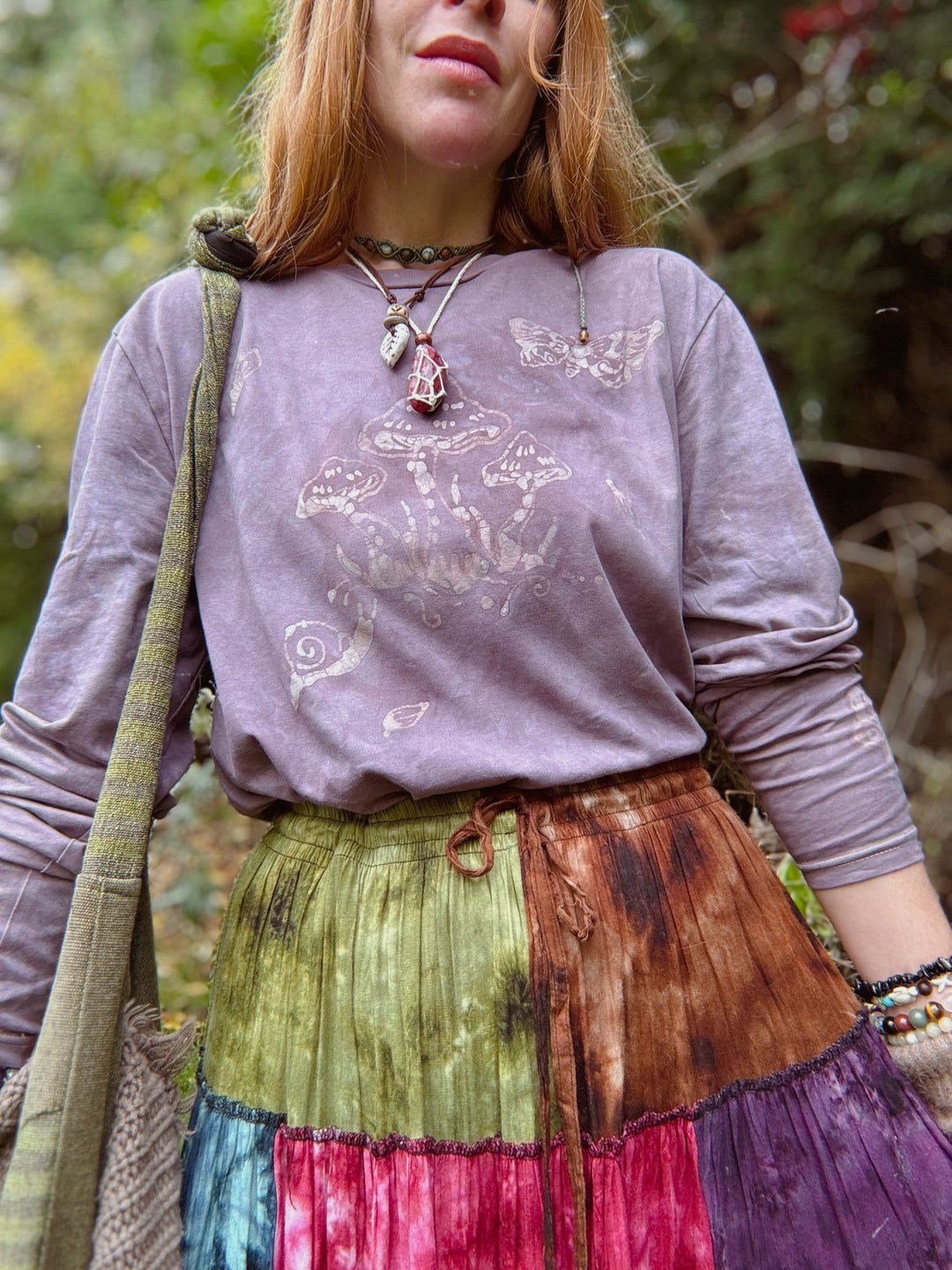 Pre-Order - Twilight Garden Batik, Handcrafted Slow Made Organic Long Sleeve Tee