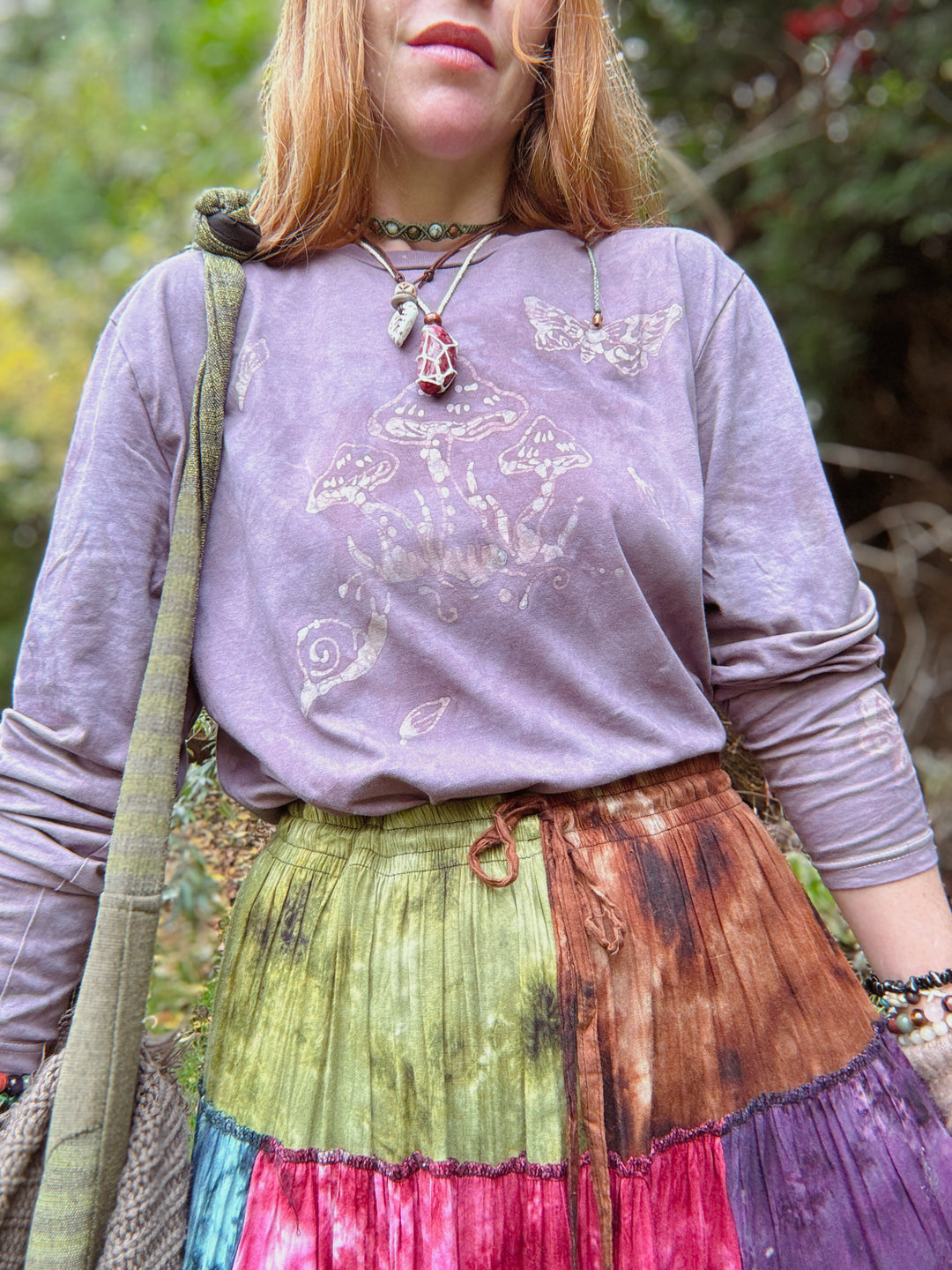 Pre-Order - Twilight Garden Batik, Handcrafted Slow Made Organic Long Sleeve Tee