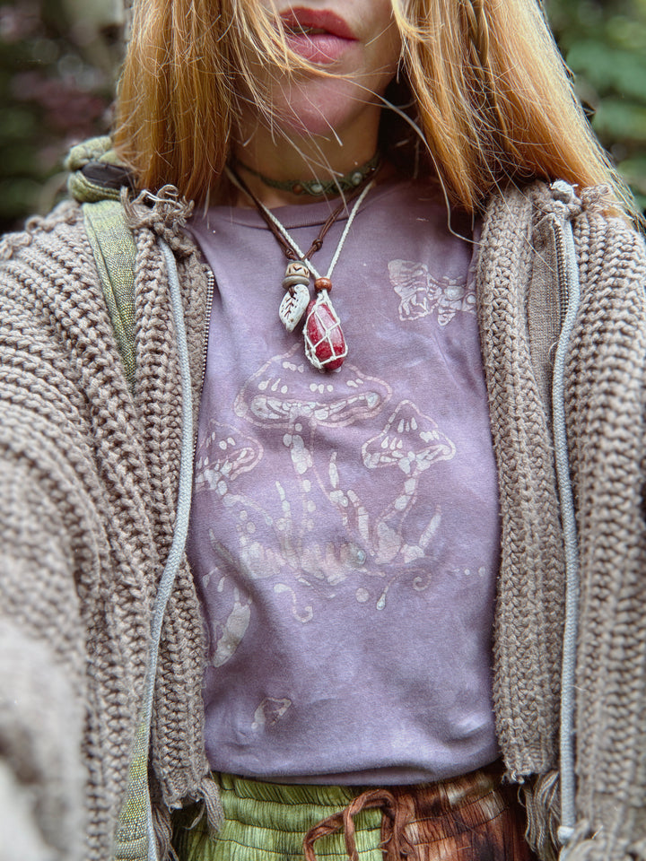 Pre-Order - Twilight Garden Batik, Handcrafted Slow Made Organic Long Sleeve Tee