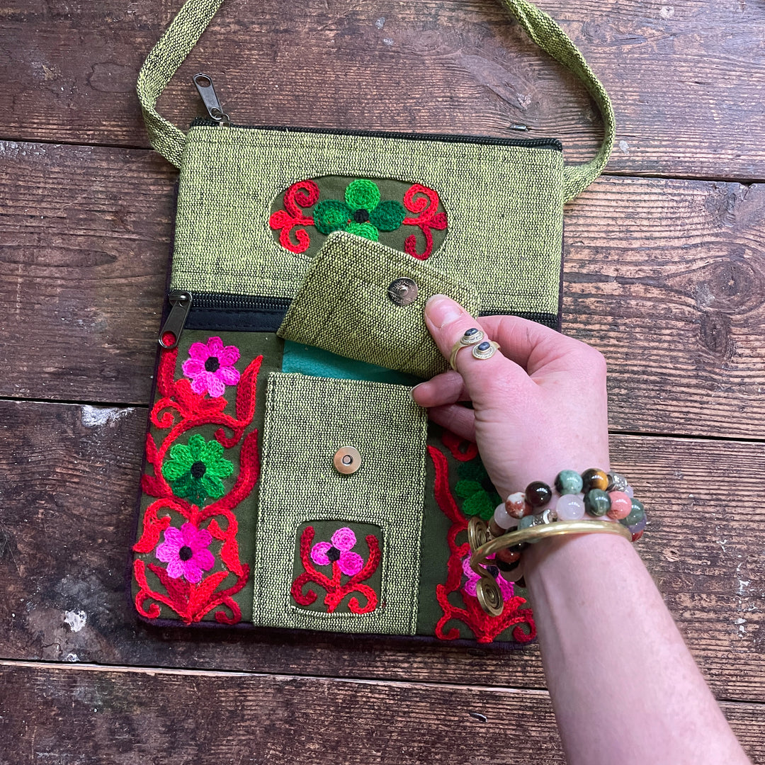 Embroidered Flower Fairy Bag