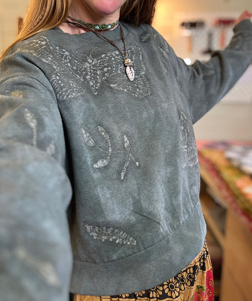 Moth Batik Sweater – Hand Dyed Organic Cotton | Lulu Earth