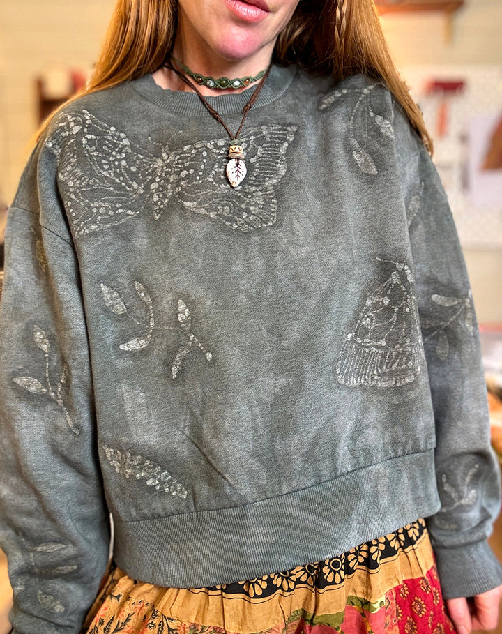 Moth Batik Sweater – Hand Dyed Organic Cotton | Lulu Earth