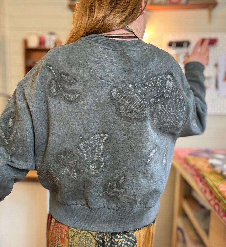 Moth Batik Sweater – Hand Dyed Organic Cotton | Lulu Earth