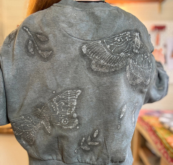 Moth Batik Sweater – Hand Dyed Organic Cotton | Lulu Earth
