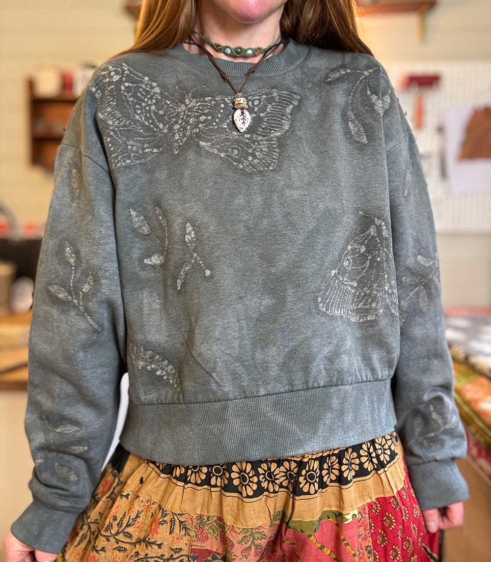 Moth Batik Sweater – Hand Dyed Organic Cotton | Lulu Earth