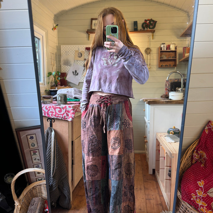 Wildwood Moth Long Sleeve Top - Dewfall Amethyst