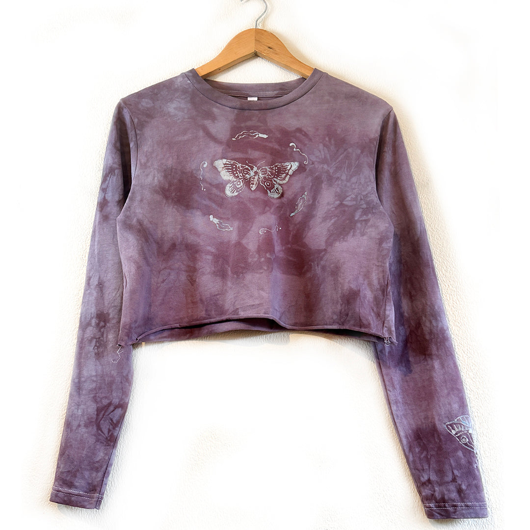 Wildwood Moth Long Sleeve Top - Dewfall Amethyst