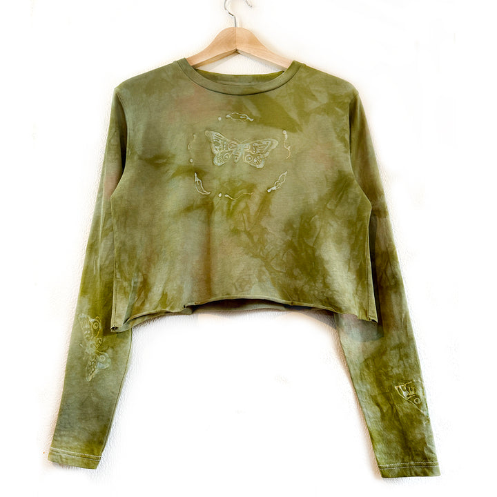 Wildwood Moth Long Sleeve Top - Fernlight Moss