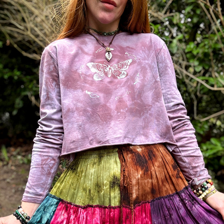 Wildwood Moth Long Sleeve Top - Dewfall Amethyst