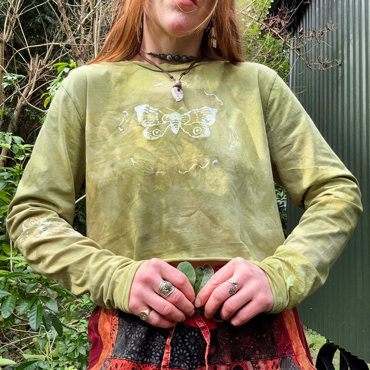 Wildwood Moth Long Sleeve Top - Fernlight Moss