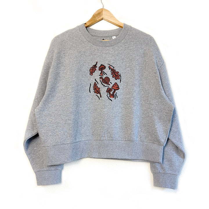 Under The Oak Tree Sweater - Hand Printed Nature Print, Organic Cotton, Fair Trade  Sweatshirt