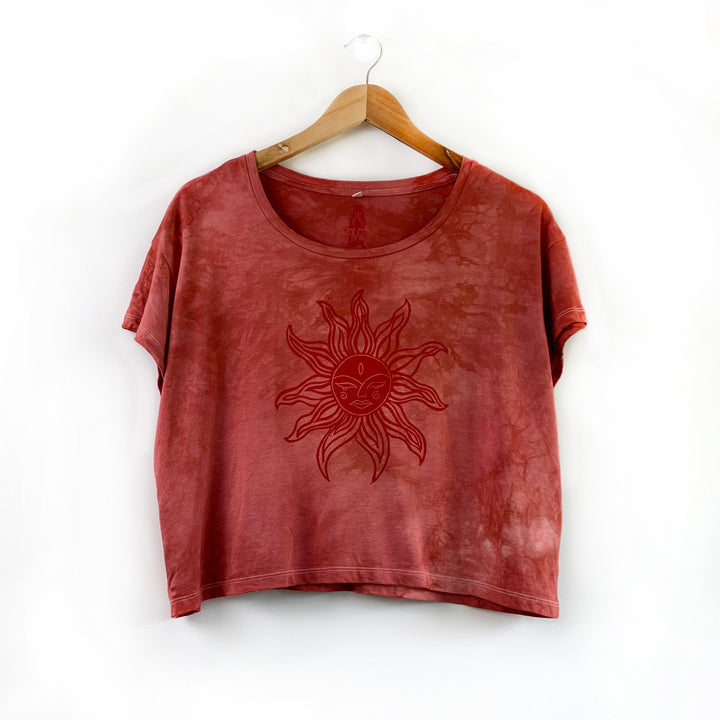 Sun Salutation Boxy Fit Ethical Tee, Hand Dyed Red Clay, Block Printed  Giant Sun, Fair Trade, Vegan & Organic T-shirt -  Canada