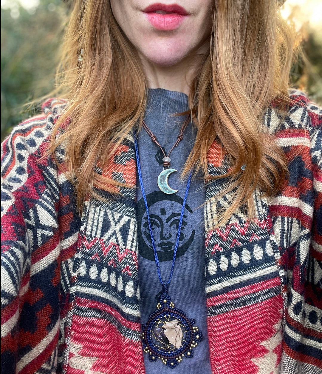 Psychedelic Moon Ethical Sweater - Hand Dyed & Block Printed, Organic, Fair Trade, Climate Neutral Hippie Moon Sweatshirt