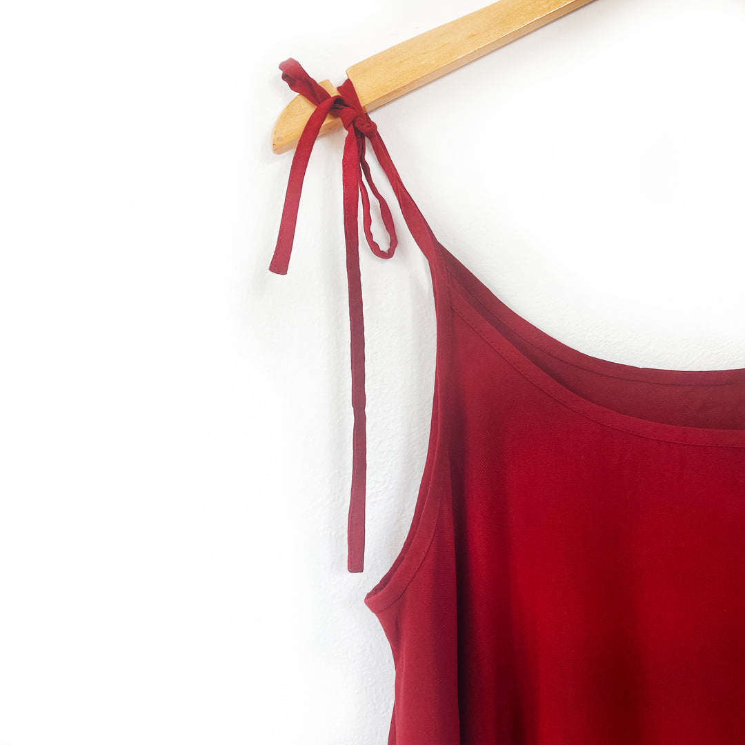 Canopy Ombre Kaftan Dress - Handmade Earthy Ochre and Maroon Tones Free Size Strappy Dress