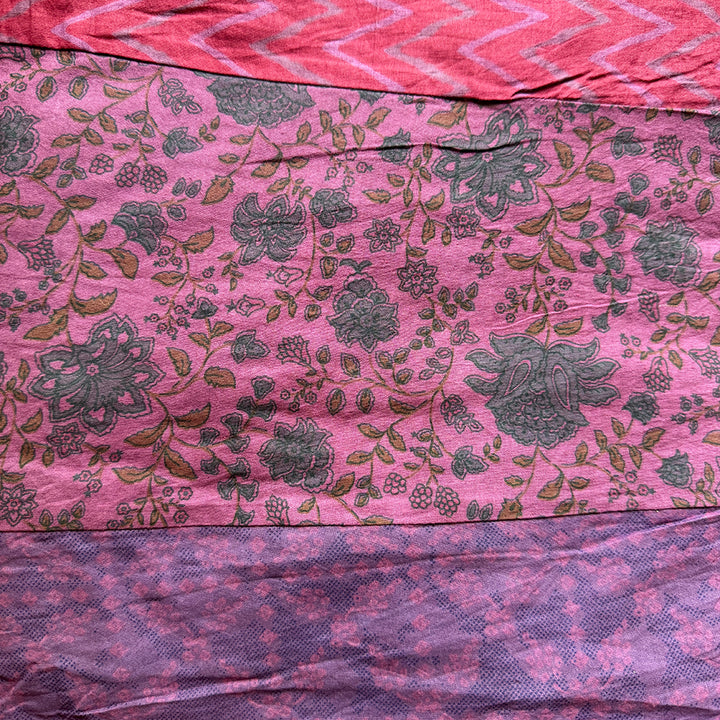 Floral Indian Print Palazzo Wide Leg Trousers - Purple Iris