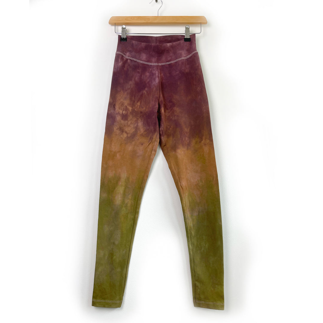 Forest Dance - Hand Dyed Ombre Stretch Leggings Organic & Vegan Cotton, Fair Trade Hippie Yoga Leggings