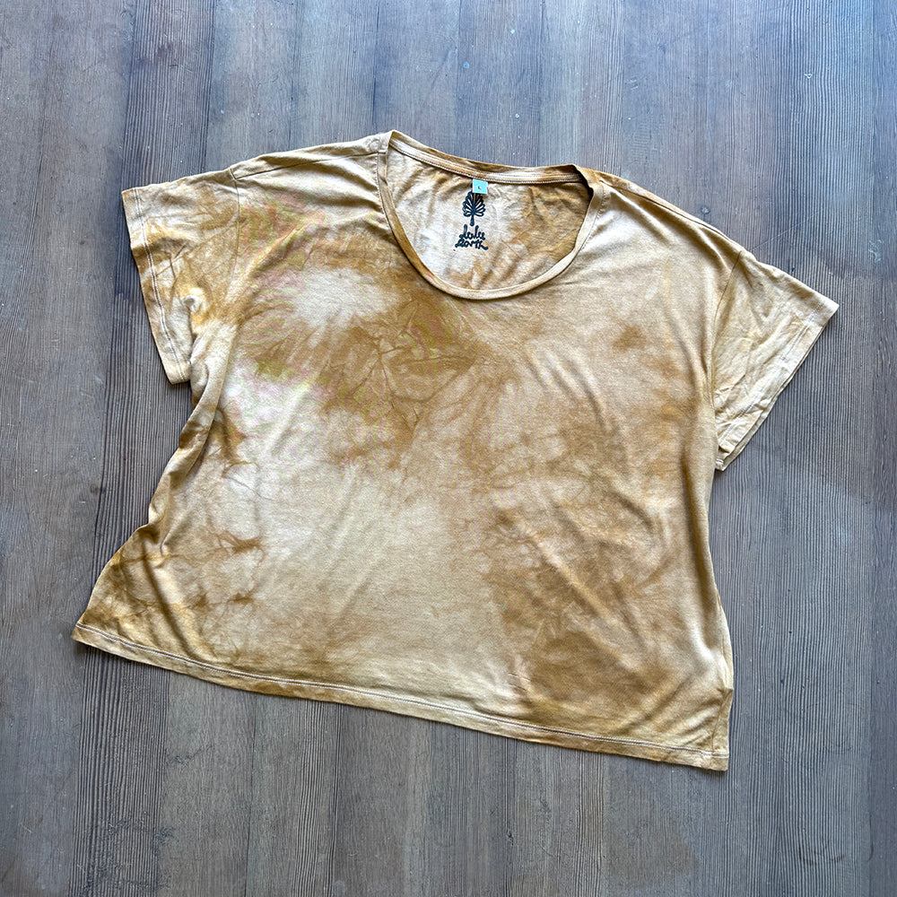 Earth-Dyed Ochre Organic T-Shirt — Handcrafted Slow Made