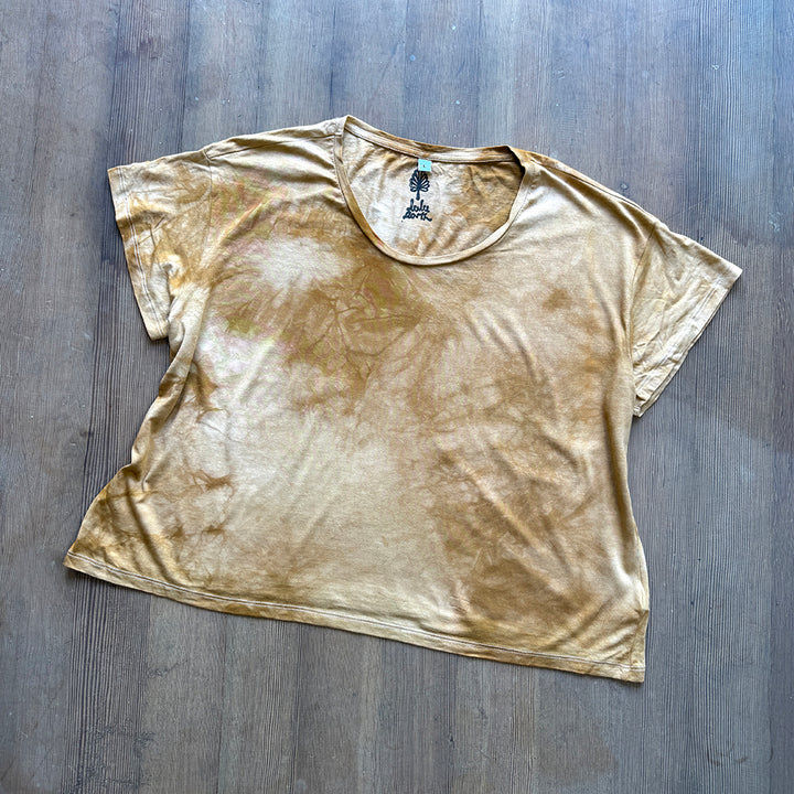 Earth-Dyed Ochre Organic T-Shirt — Handcrafted Slow Made