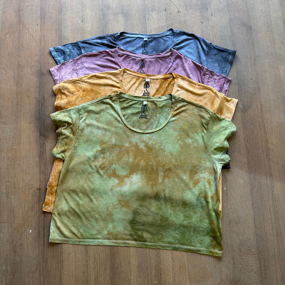 Earth-Dyed Ocean Tide Organic T-Shirt — Handcrafted Slow Made