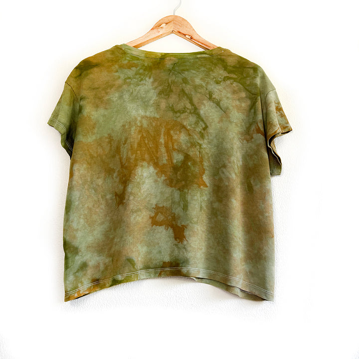 Earth-Dyed Moss Green Organic T-Shirt — Handcrafted Slow Made