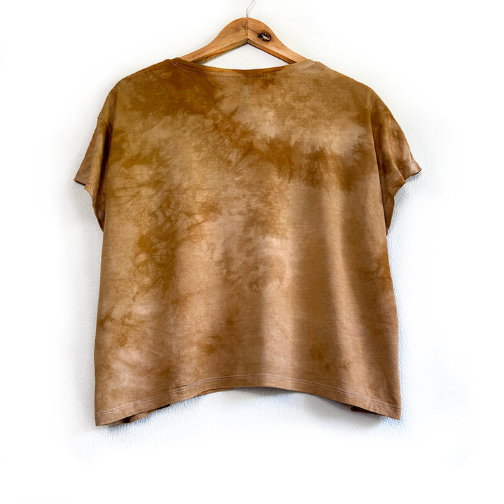 Earth-Dyed Ochre Organic T-Shirt — Handcrafted Slow Made