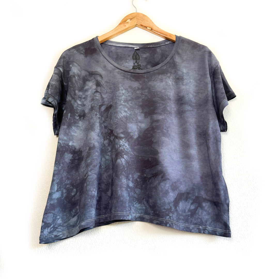 Earth-Dyed Ocean Tide Organic T-Shirt — Handcrafted Slow Made