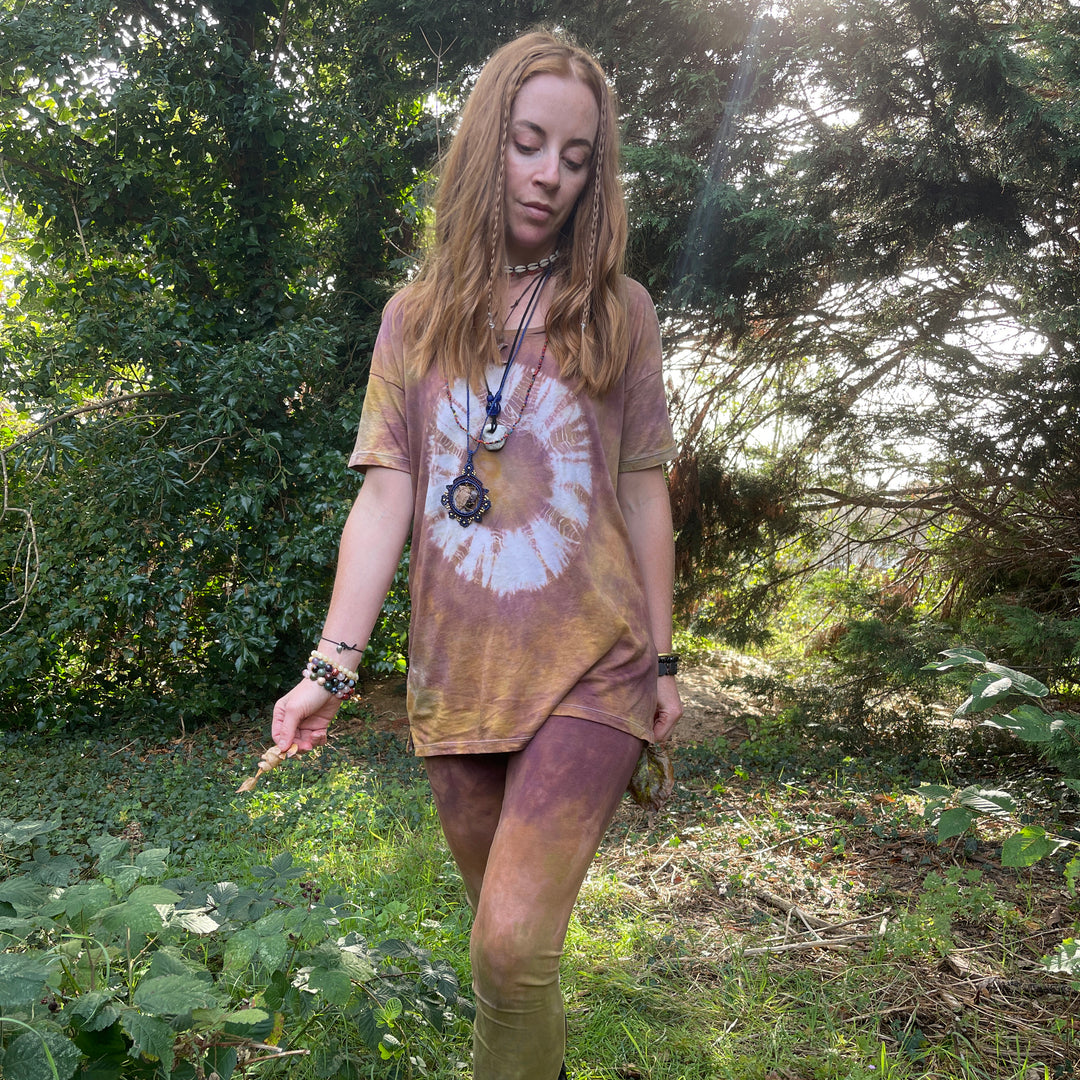 Canopy Tie Dyed Lose Fit Ethical T-Shirt, Hand Dyed, Organic, Vegan, Fair Trade Long Line T-Shirt